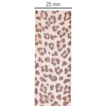 tételeket Ajándék szalag állatmintás leopárd mintával, 25 mm széles, 18 m hosszú