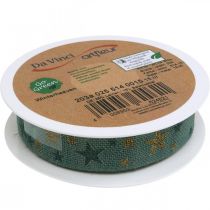 tételeket Ajándék szalag masni szalag csillagokkal kék arany 25mm 15m