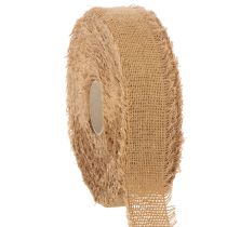 tételeket Dekoratív pamut szalag, rusztikus stílusú, rojtos, 40 mm, 30 m