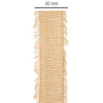 tételeket Dekoratív pamut szalag, rusztikus stílusú, rojtos, 40 mm, 30 m