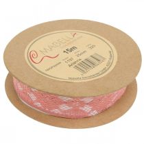 tételeket Csipke szalag régi rózsaszín, dekoratív szalag, vintage dekoráció, dekoratív szalag, esküvői dekoráció W25mm L15m