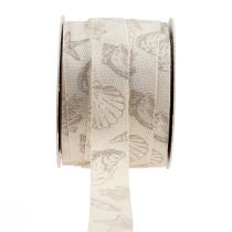 tételeket Dekoratív szalag tengeri pamut szalag krém kagyló 25mm 15m