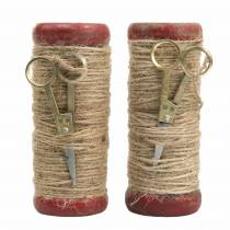 tételeket Fonalorsó dekorollóval Ø6,5cm H15cm 2db vintage stílusú