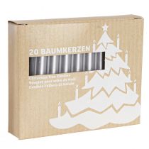 tételeket Fa gyertyák Karácsonyfa gyertyák ezüst 13x105mm 20 db