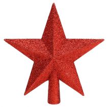 tételeket Fa teteje piros csillámmal Ø2,2cm 19,5cm x 20cm