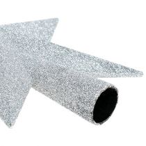 tételeket Fa tetején ezüst csillám Ø2,2cm 19,5cm x 20cm