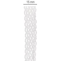 tételeket Pamut csipkeszalag, finom díszítőszalag kézműveskedéshez, 15 mm széles, 10 m hosszú
