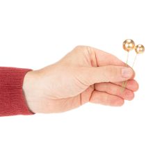 tételeket Mesterséges arany bogyós golyók dróton ünnepi dekorációhoz, 2cm, 48 darab