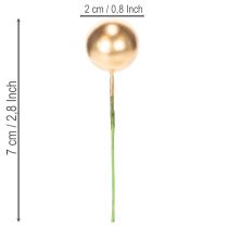 tételeket Mesterséges arany bogyós golyók dróton ünnepi dekorációhoz, 2cm, 48 darab