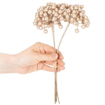 tételeket Műbogyó ág, pezsgőszínű dekoráció, 28cm, 3 darab