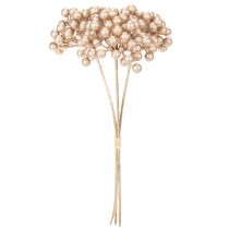 tételeket Műbogyó ág, pezsgőszínű dekoráció, 28cm, 3 darab