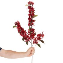 tételeket Műág piros bogyókkal és levelekkel, 96 cm
