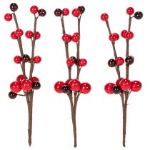 tételeket Műág piros bogyókkal, 15 cm, 6 darab