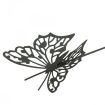 Virágdugó fém pillangó fekete 10,5×8/44cm 3db