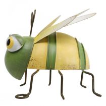 Kerti figura méhecske, dekoratív figura fém rovar H9,5cm zöld sárga