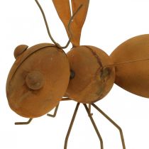 Dekoratív figura méh, fém rovar, kerti dekoráció patinával L20cm H19cm
