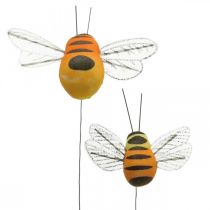 tételeket Deco méhecske, tavaszi dekoráció, méhecske drót narancs, sárga B5/6,5cm 12db
