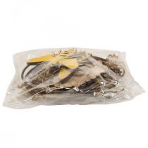 tételeket Méhdekor gyűrű fém fa ablakdísz Ø12cm 44cm 4db