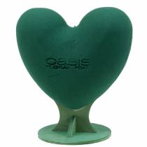 Virágos hab 3D szív lábbal virágos hab zöld 30cm x 28cm