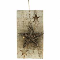 Nyírfa karácsonyi jel LED csillaggal / elemekkel 40cm
