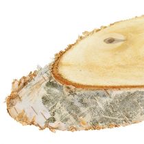 tételeket Ovális nyírfa szeletek, natúr fa szeletek, dekoratív, 18-22 cm, 10 darabos készlet, fa díszítéssel, gravírozva