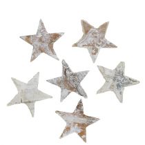 tételeket Nyírfa csillagok mini 2cm - 2,5cm fehérre meszelt 150p