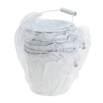 tételeket Fehér fémvödrök Ø14cm M12cm 6 db