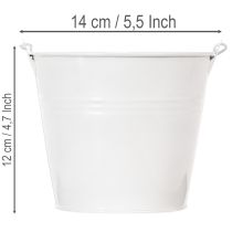 tételeket Fehér fémvödrök Ø14cm M12cm 6 db