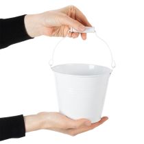 tételeket Fehér fémvödrök Ø14cm M12cm 6 db