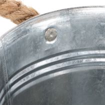 tételeket Fényes fém vödör kötélfogantyúkkal, Ø16cm