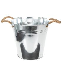 tételeket Fényes fém vödör kötélfogantyúkkal, Ø25cm
