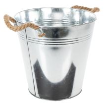 tételeket Fényes fém vödör kötélfogantyúkkal, Ø25cm