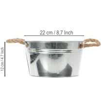 tételeket Fényes fém tál kötél fogantyúkkal, Ø22cm