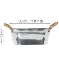 tételeket Ovális fémtál ezüst 30cm x 17cm x 10cm