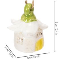 tételeket Függődekoráció virág kerámia tündérház dekorációként akasztáshoz 6cm 6db