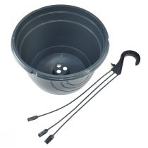 tételeket Függesztett kosár antracit cserep akasztáshoz Ø25cm H50cm