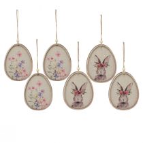 tételeket Virágképes nyuszi tojásban Húsvéti tojásdísz fa 9,5×12cm 6 db