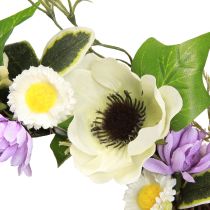 tételeket Művirág koszorú Anemones Százszorszép Lila Fehér Ø25cm