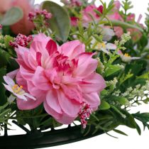 tételeket Ajtókoszorú faldísz virágok dáliák banksia rózsaszín Ø35cm