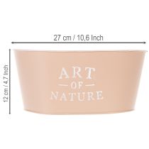 tételeket Ovális cink virágtál, antik rózsa, kaspó, 27×18cm, M12.5cm