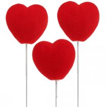 Virágdugó deko szív piros szívdugó 6x6cm H26cm 18 db