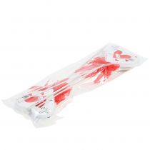 tételeket Virágdugó szív fehér masnival 7cm 12 db