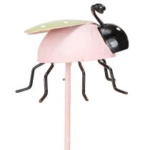 tételeket Virágbot Katicabogár Fém Zöld Rózsaszín 7x4cm 6 db