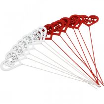 tételeket Virágdugó szív piros fa díszdugó Love 7cm 12db