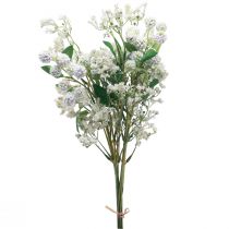 Művirág csokor selyem virágok bogyó ág fehér 48cm