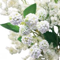 tételeket Művirág csokor selyem virágok bogyó ág fehér 48cm