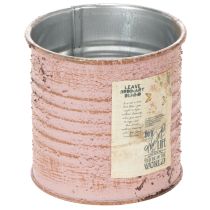 tételeket Virágcserép díszes fémből, kerek, antik rózsaszín, Ø8cm, M7.5cm