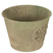 tételeket Fém virágcserép, zöld, vintage, Ø22cm–13,5cm, 3 db-os szett