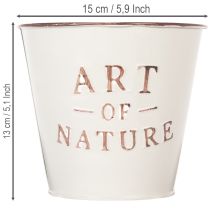 tételeket Cink virágcserép, krémszínű, Ø15cm, M13.5cm