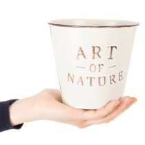 tételeket Art of Nature virágcserép felirattal, ablakpárkányra és nappaliba való dekoráció, 15 cm, 2 darab